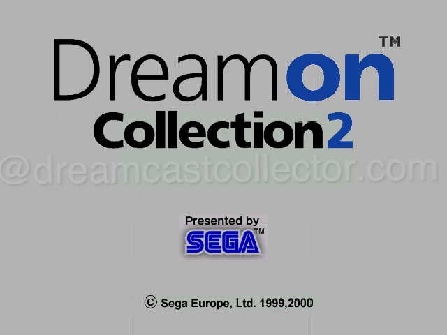 DreamOn Collection 2’s main title screen continues the same aesthetic as the earlier PAL demo discs while the menu system is at least intuitive the title screen is uninspiring. It’s obvious SEGA Europe were keen to promote their 1. 5 developers with the inclusion of the rolling demo for MSR & the slide show for Ecco on the disc. While both of these titles are great games in their own right the content relating to them on this demo disc is awful arguably it would’ve been better not to have them featured.