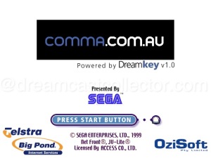 Given the reputation of OziSoft I'm surprised to see their branding so prominently displayed. Telstra was the telecom provider, they partnered with and Big Pond was the name of their internet service. Whether the debacle surrounding the signing of a telecom partner resulted in SEGA Japan using the existing Dreamkey browser or they always planned to use this version is debatable.